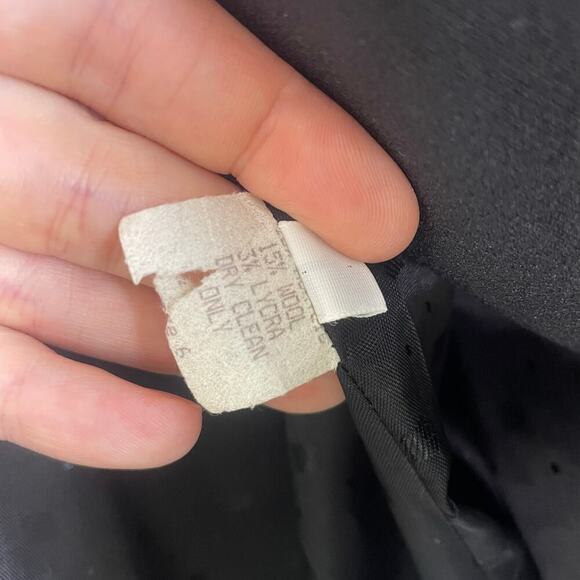 Vintage Janet Howard lightly padded black coat wool and spandex blend size 6 - Picture 5 of 9